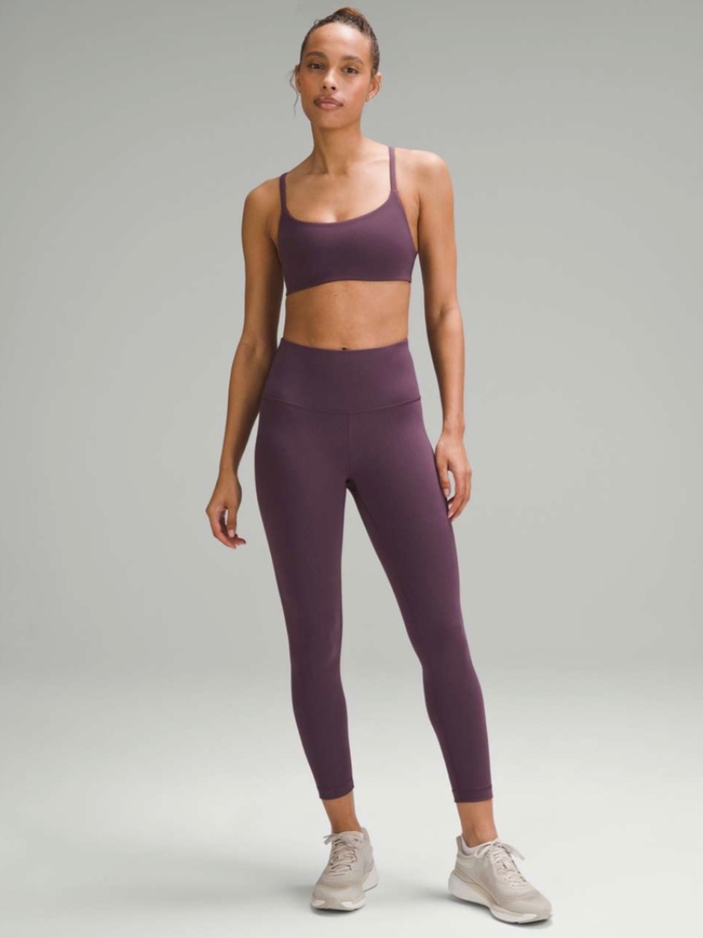 Lululemon Wunder Train High-Rise Ribbed Tight 25" Grape Thistle